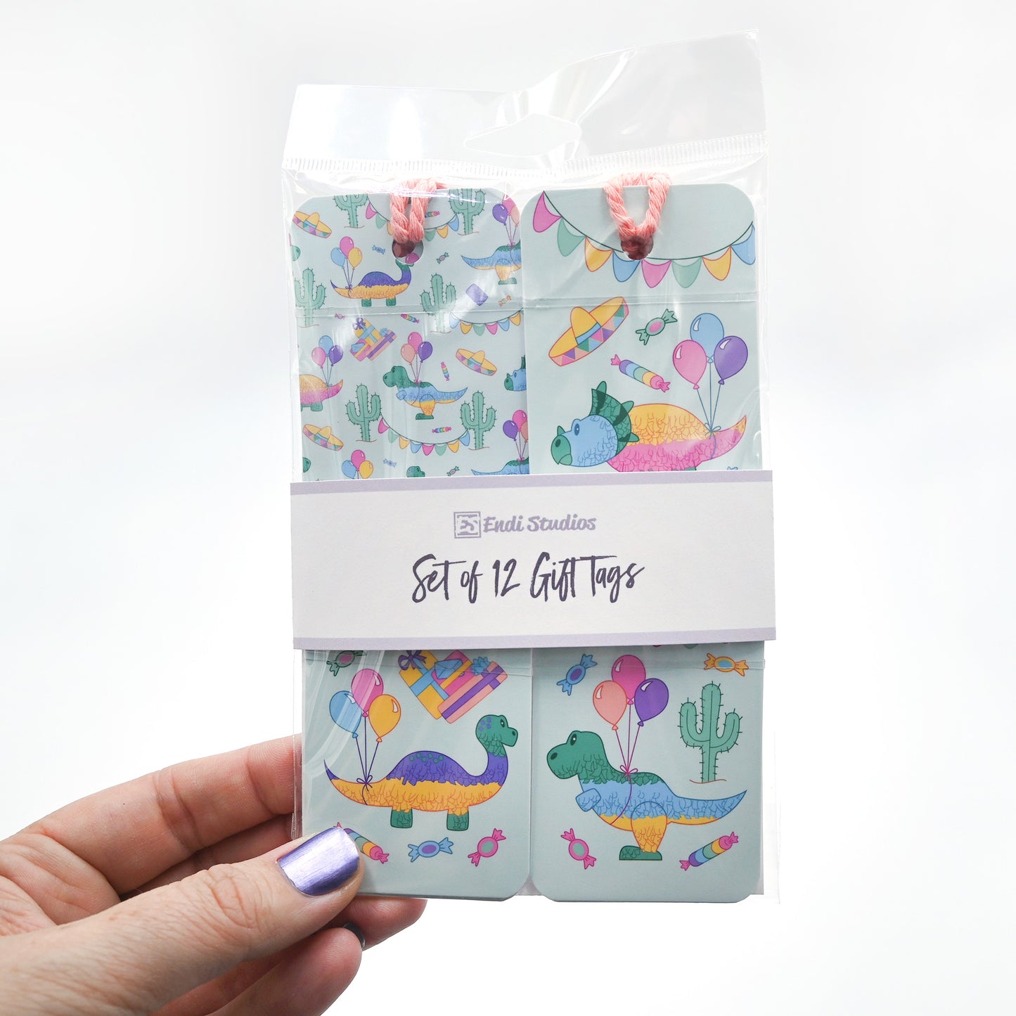 Dino Fiesta Gift Tags | Set of 12 Tags