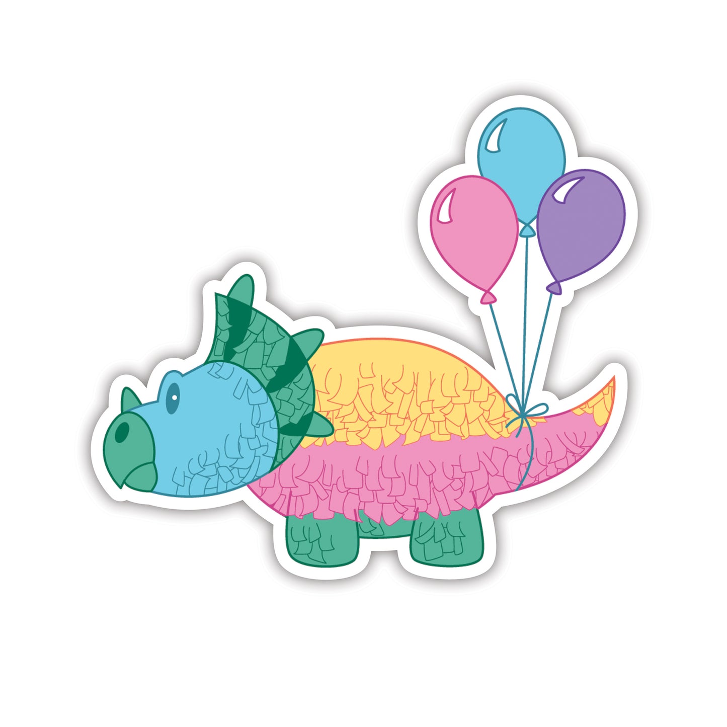 Triceratops Pinata  |  Vinyl Sticker