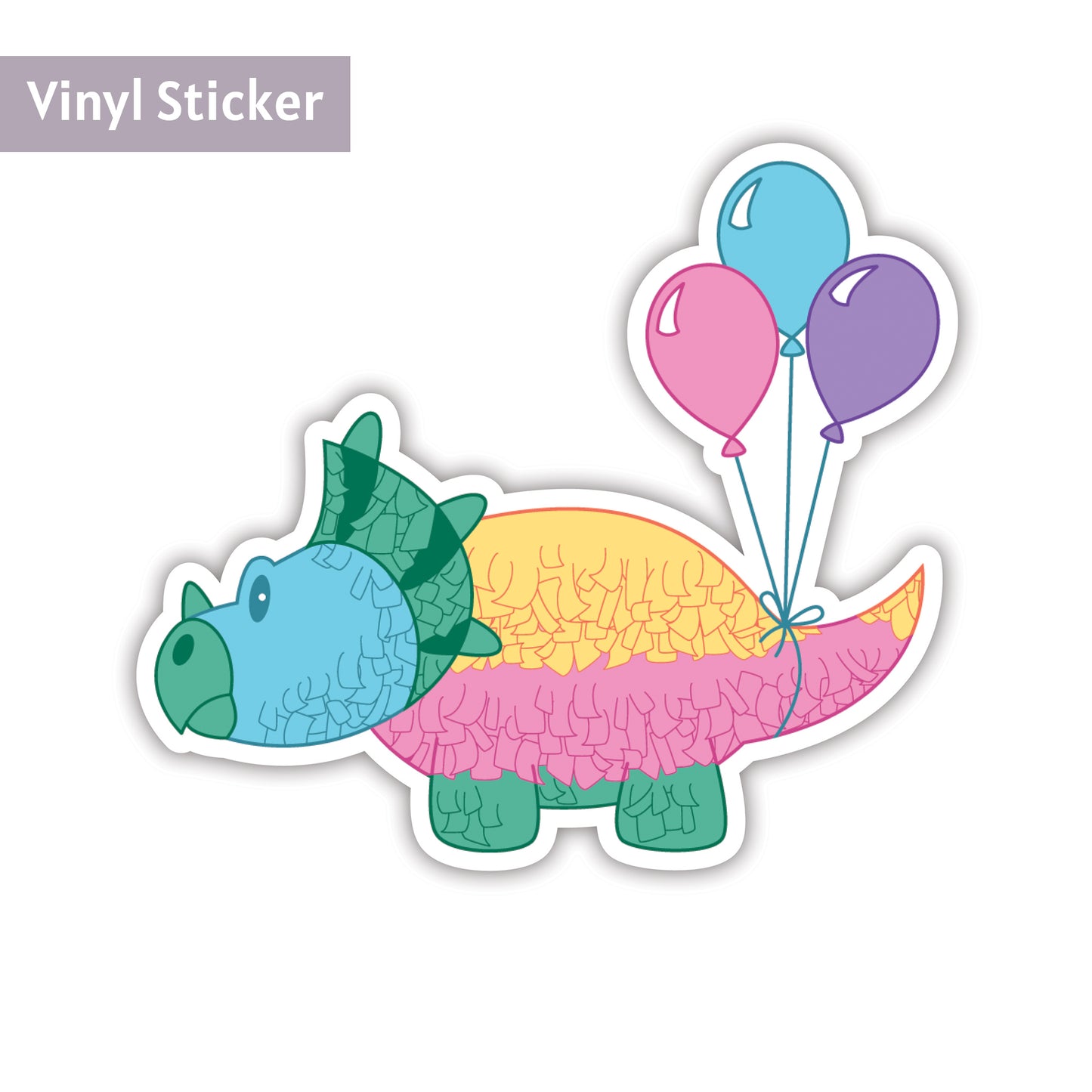 Triceratops Pinata  |  Vinyl Sticker