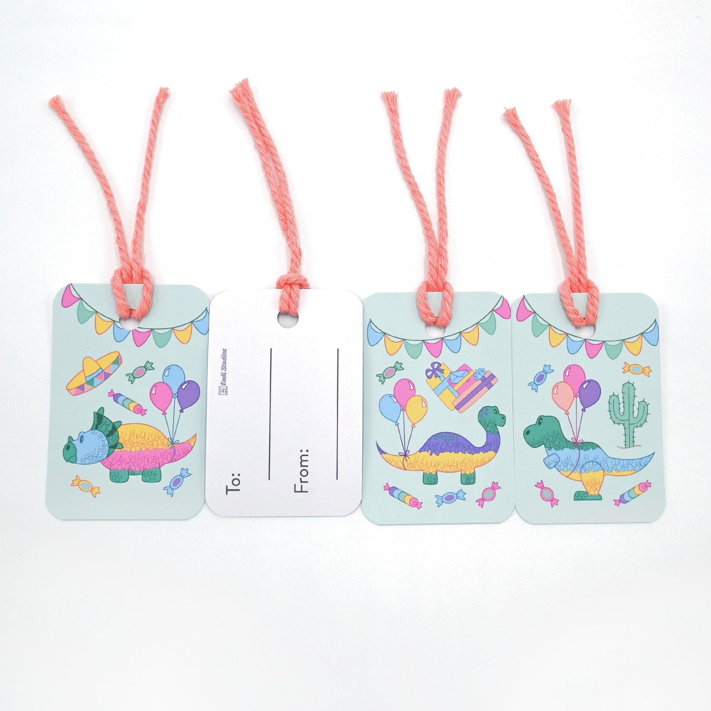 Dino Fiesta Gift Tags | Set of 12 Tags