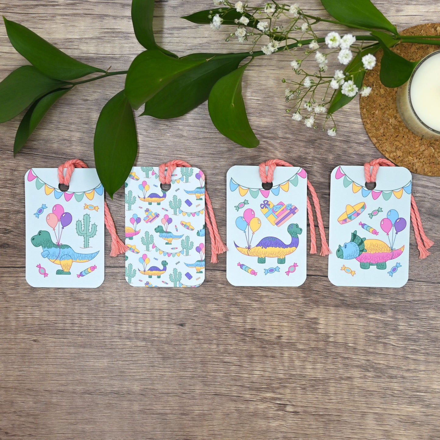 Dino Fiesta Gift Tags | Set of 12 Tags