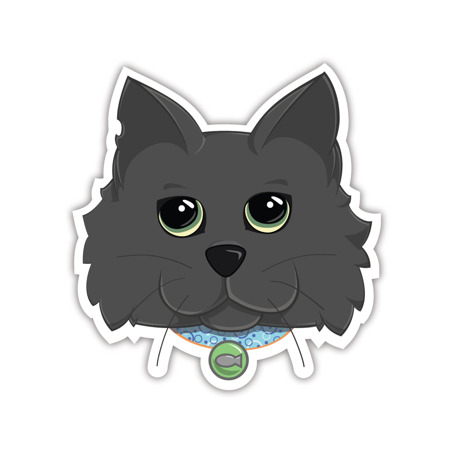 Grey Cat  |  Vinyl Sticker