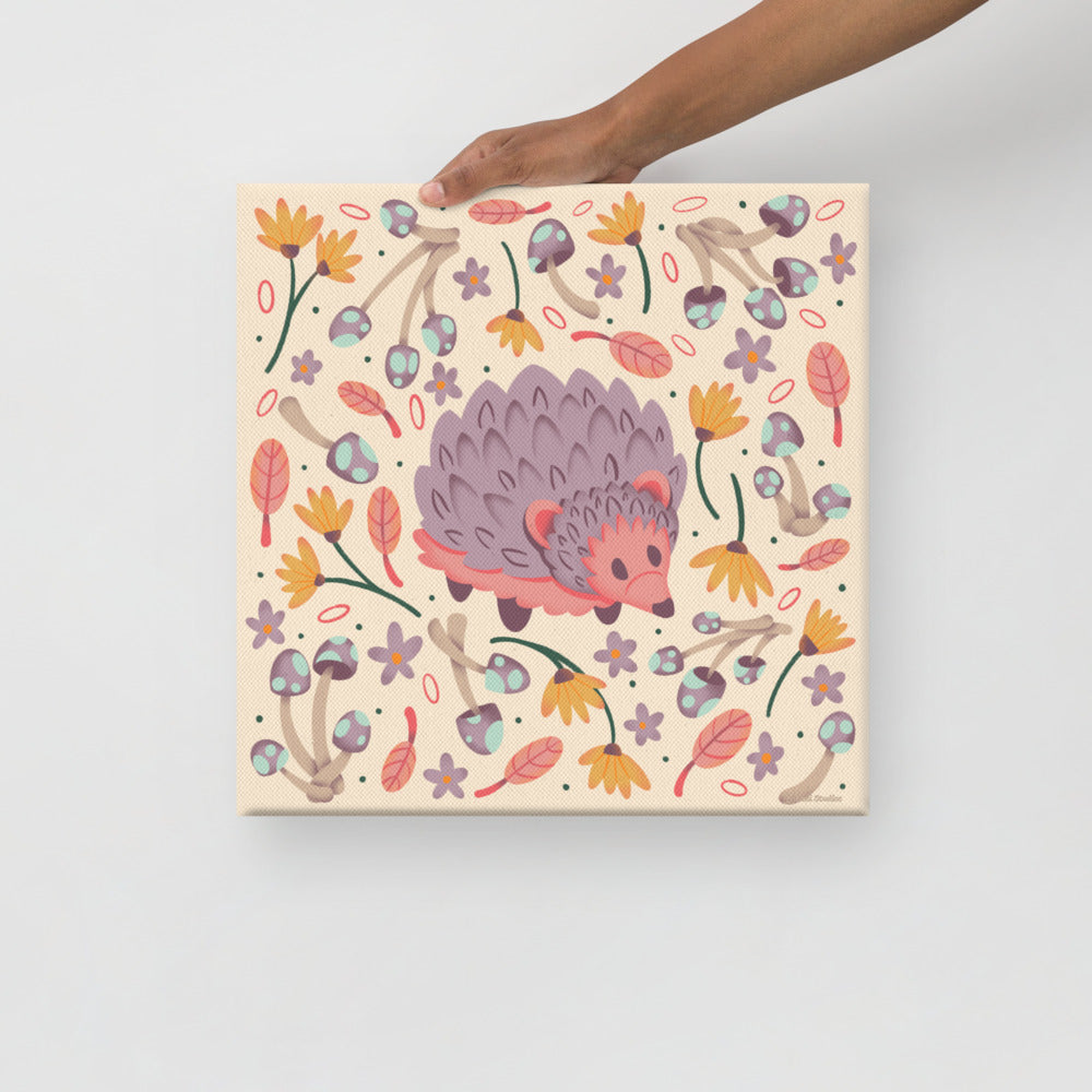 Wildwood Hedgehog  |  16" x 16"  |  Canvas Print