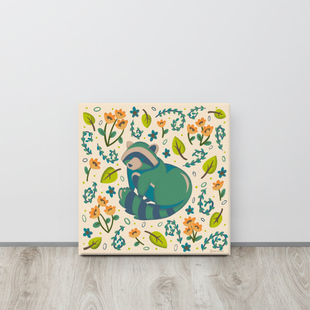 Wildwood Racoon  |  16" x 16"  |  Canvas Print