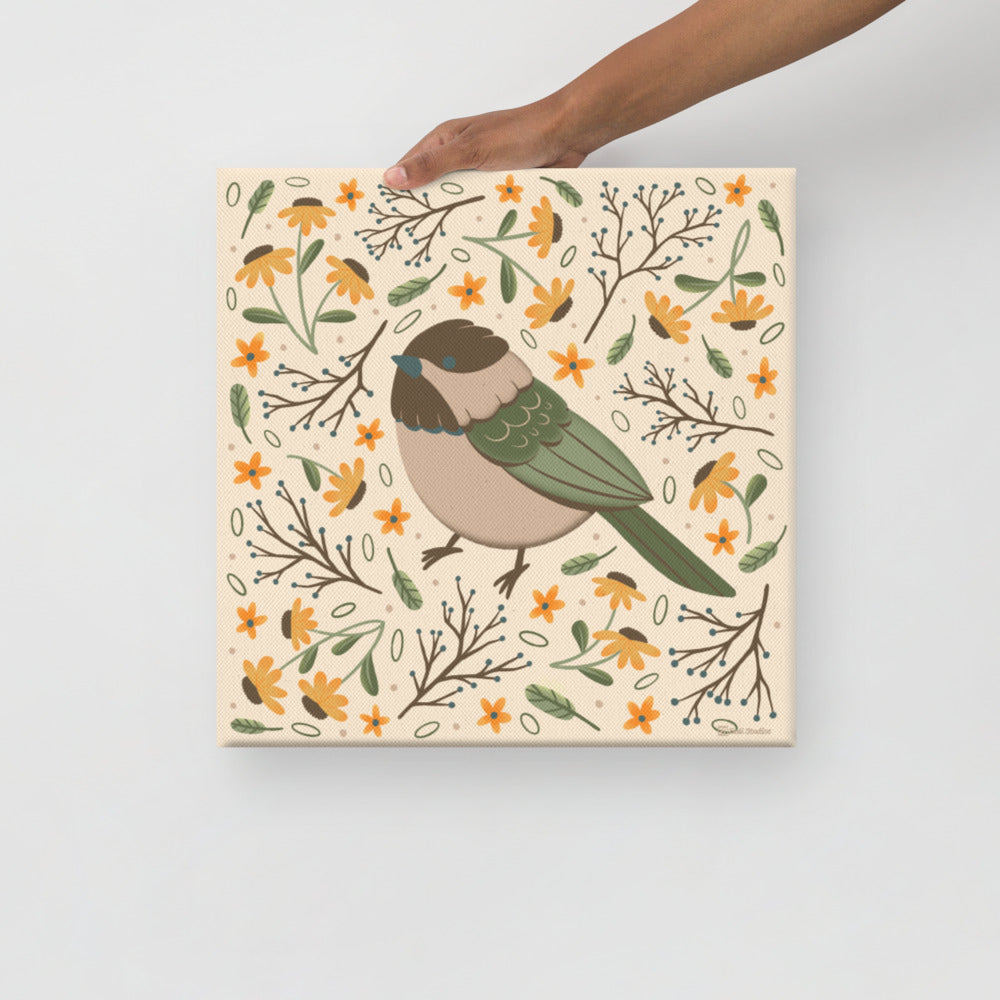 Wildwood Chickadee  |  16" x 16"  |  Canvas Print