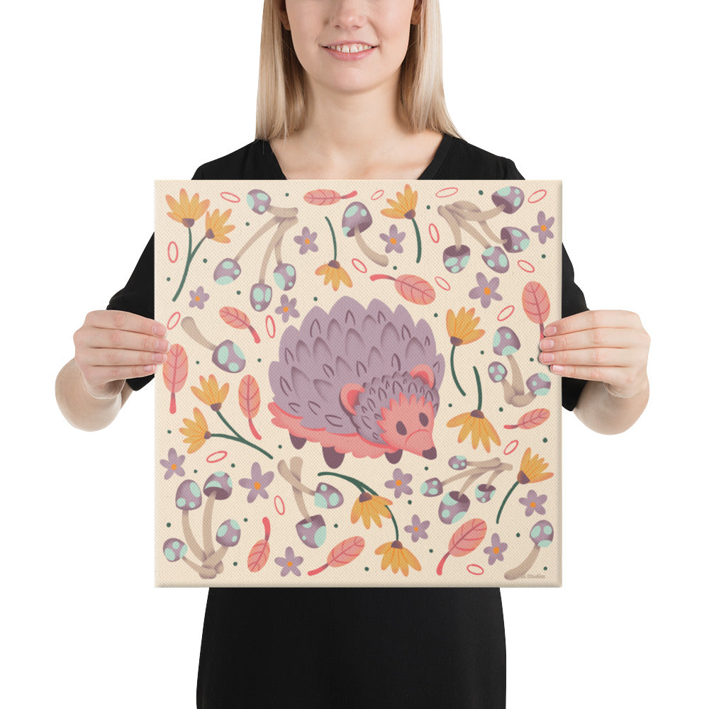 Wildwood Hedgehog  |  16" x 16"  |  Canvas Print