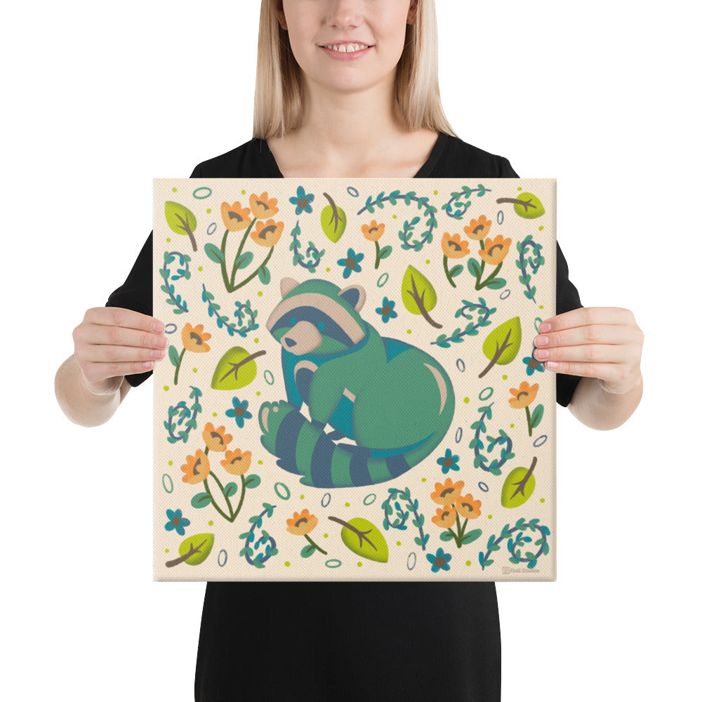 Wildwood Racoon  |  16" x 16"  |  Canvas Print