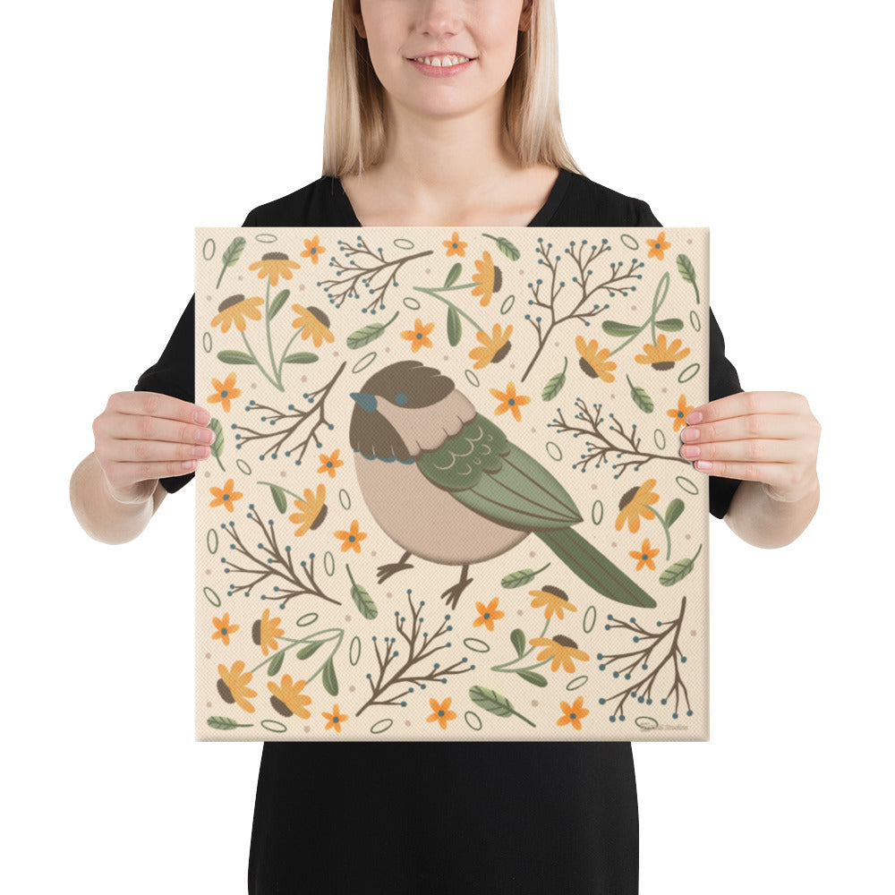 Wildwood Chickadee  |  16" x 16"  |  Canvas Print