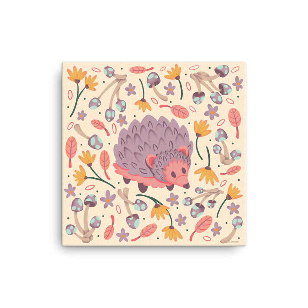 Wildwood Hedgehog  |  16" x 16"  |  Canvas Print