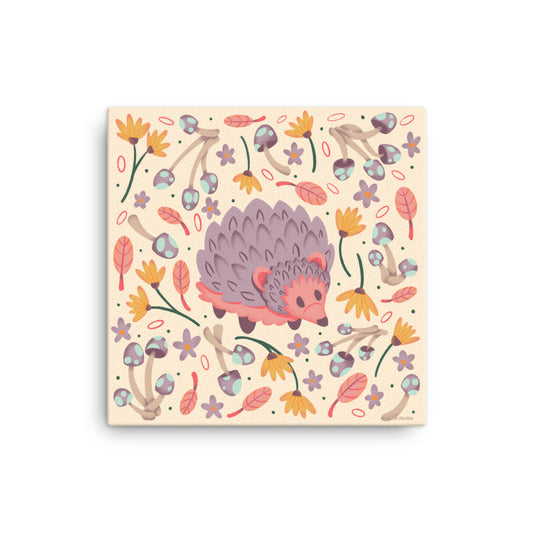 Wildwood Hedgehog  |  16" x 16"  |  Canvas Print