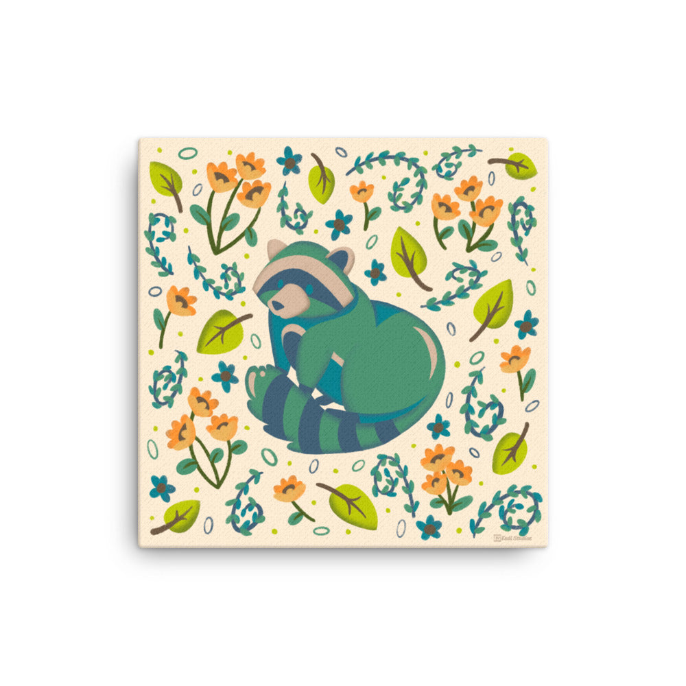 Wildwood Racoon  |  16" x 16"  |  Canvas Print