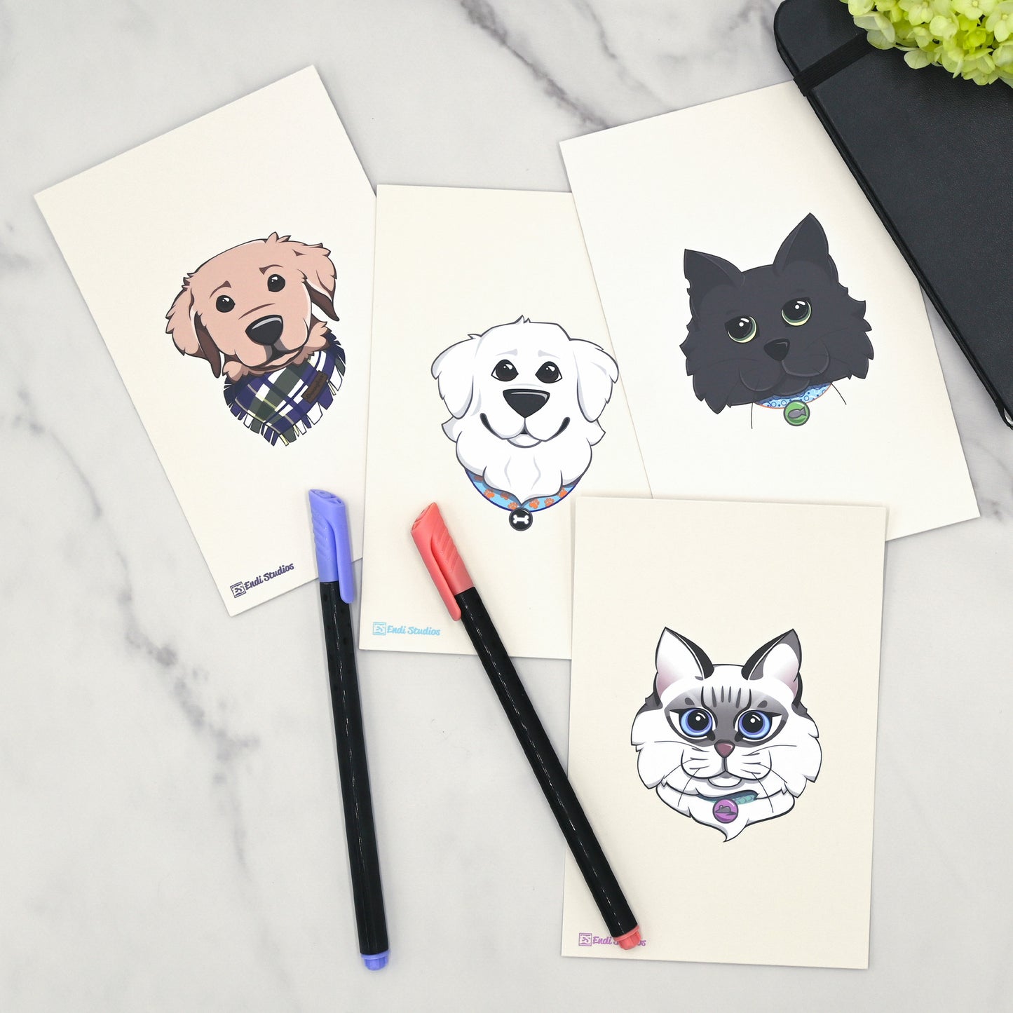 Pets Collection Postcards | Set of 4