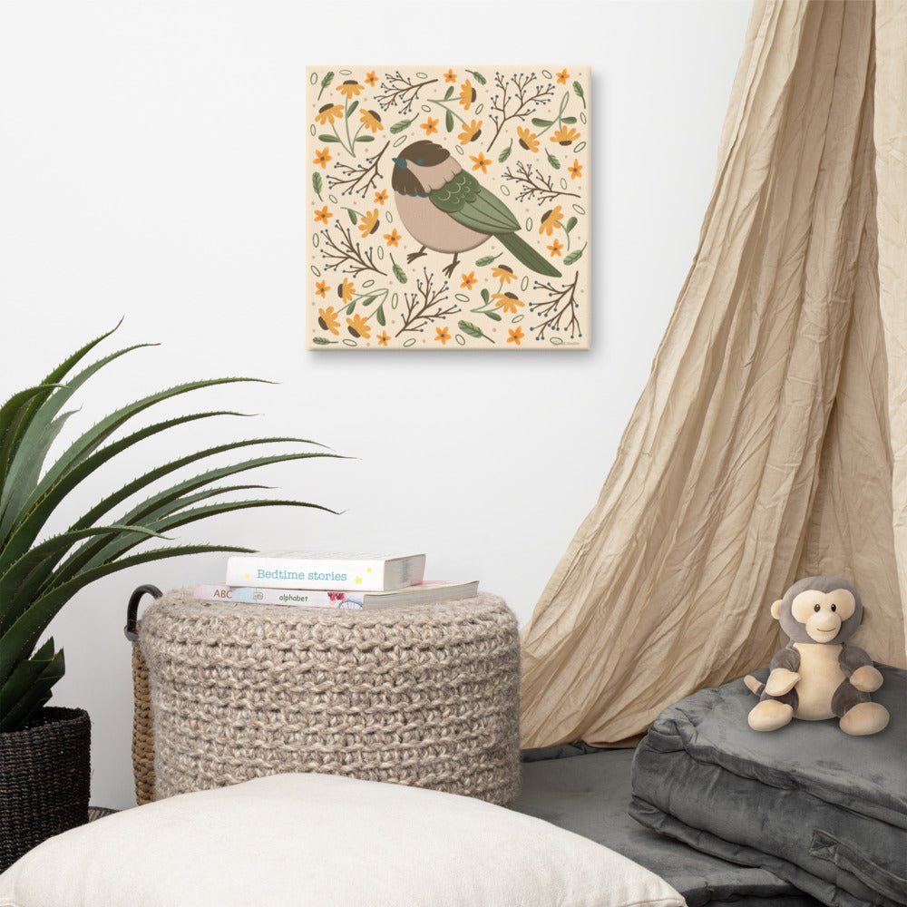 Wildwood Chickadee  |  16" x 16"  |  Canvas Print